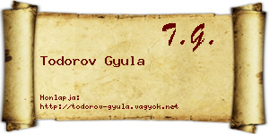 Todorov Gyula névjegykártya